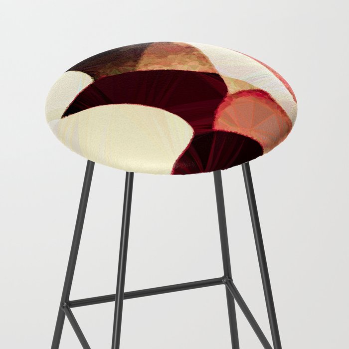Baroque Burgundy Copper Ivory Maximum Abstract Art Stool Gallery Image 2