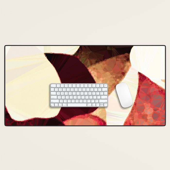 Baroque Burgundy Copper Ivory Maximum Abstract Art Desk Mat Gallery Image 1