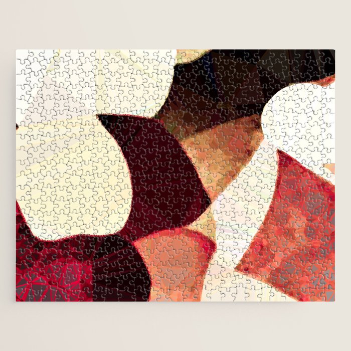 Baroque Burgundy Copper Ivory Maximum Abstract Art Jigsaw Puzzle Gallery Image 1