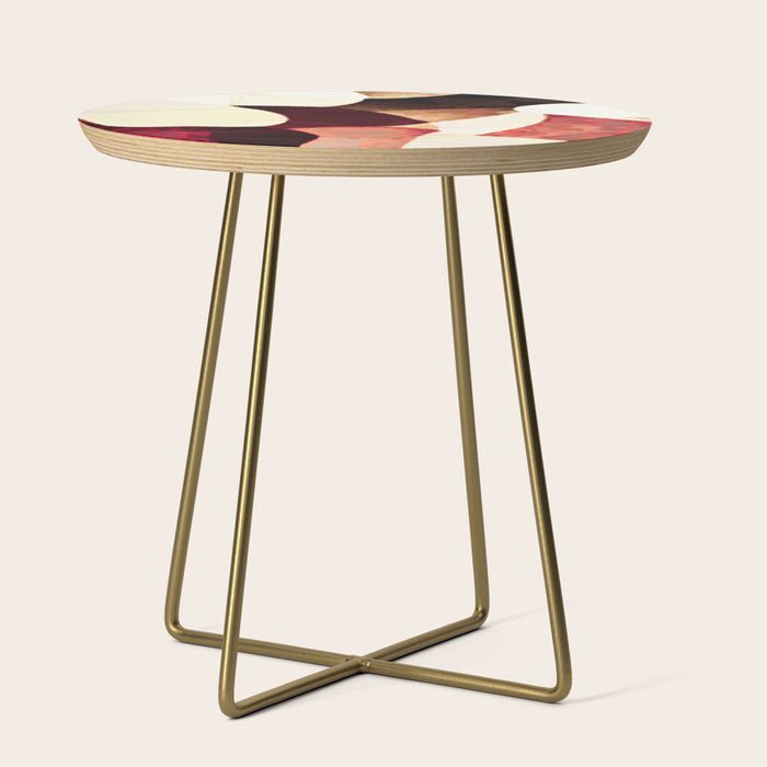 Baroque Burgundy Copper Ivory Maximum Abstract Art Side Table Gallery Image 1