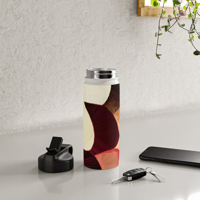 Baroque Burgundy Copper Ivory Maximum Abstract Art Water Bottle Gallery Image 4