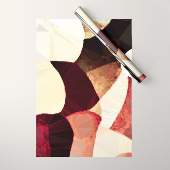 Baroque Burgundy Copper Ivory Maximum Abstract Art Wrapping Paper Gallery Image 1