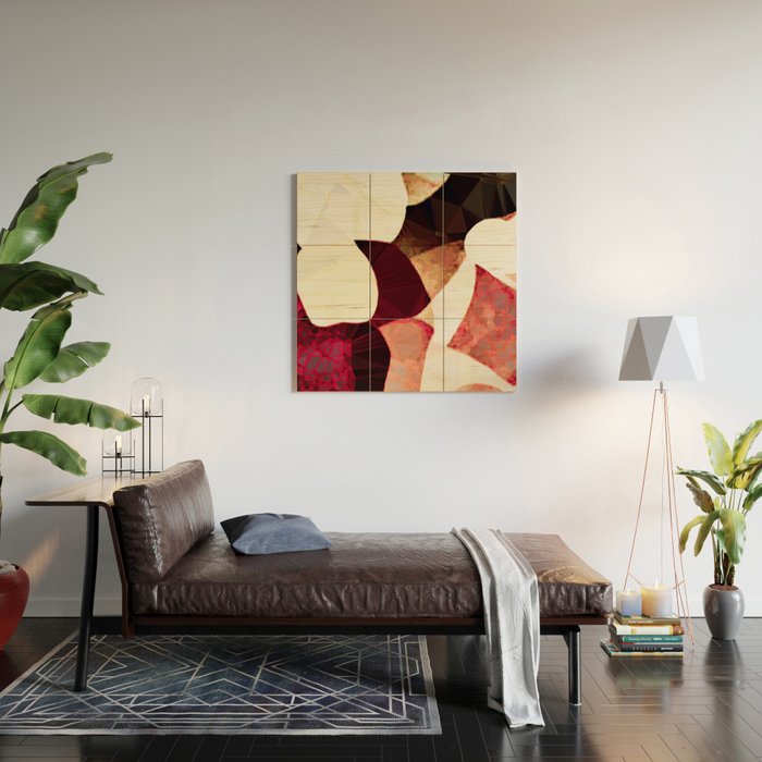 Baroque Burgundy Copper Ivory Maximum Abstract Art Wood Wall Art Gallery Image 2