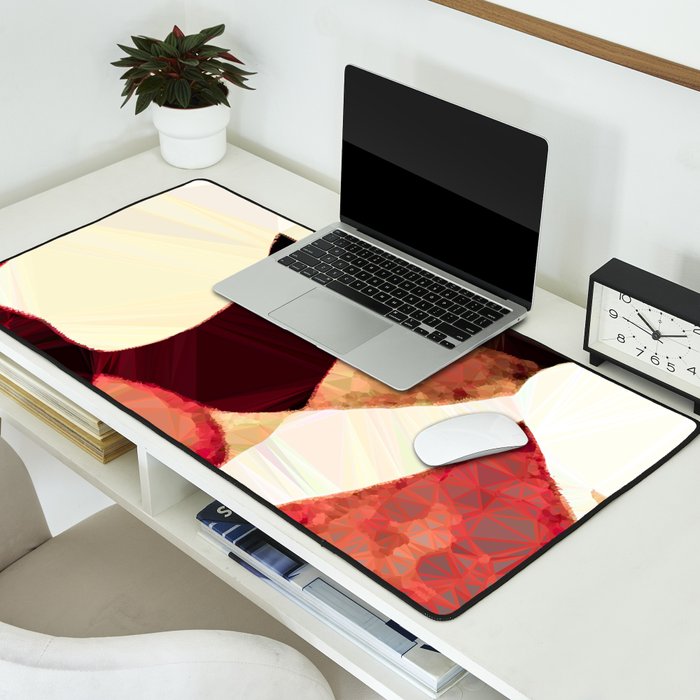 Baroque Burgundy Copper Ivory Maximum Abstract Art Desk Mat Gallery Image 2