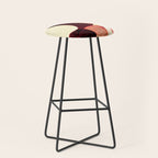 Baroque Burgundy Copper Ivory Maximum Abstract Art Stool Gallery Image 1