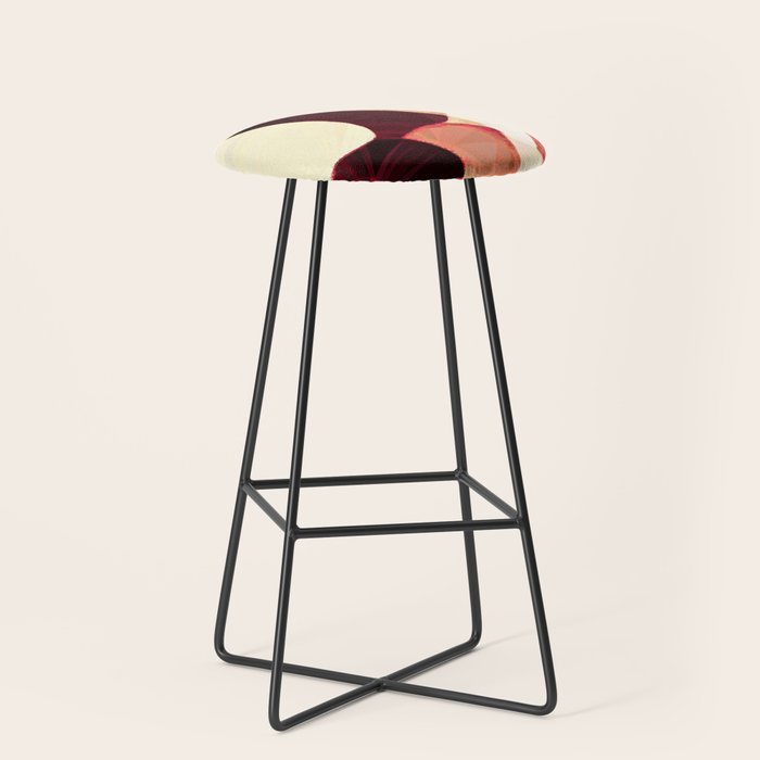 Baroque Burgundy Copper Ivory Maximum Abstract Art Stool Gallery Image 1