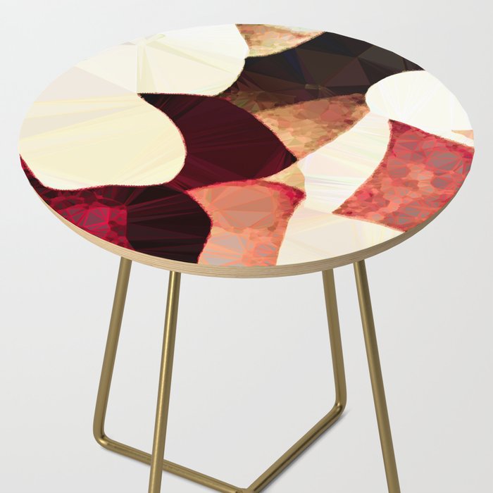 Baroque Burgundy Copper Ivory Maximum Abstract Art Side Table Gallery Image 2
