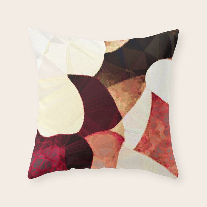Baroque Burgundy Copper Ivory Maximum Abstract Art Throw Pillow Gallery Image 6