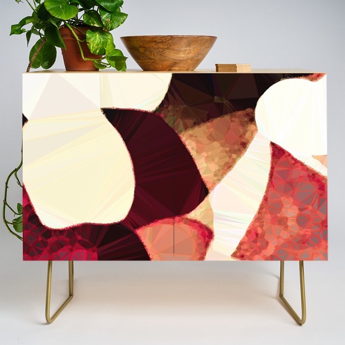 Baroque Burgundy Copper Ivory Maximum Abstract Art Credenza Gallery Image 1