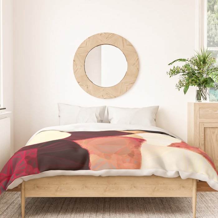 Baroque Burgundy Copper Ivory Maximum Abstract Art Duvet Cover Gallery Image 3