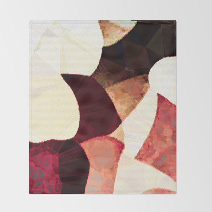 Baroque Burgundy Copper Ivory Maximum Abstract Art Throw Blanket Gallery Image 2