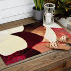 Baroque Burgundy Copper Ivory Maximum Abstract Art Outdoor Rug Gallery Image 2