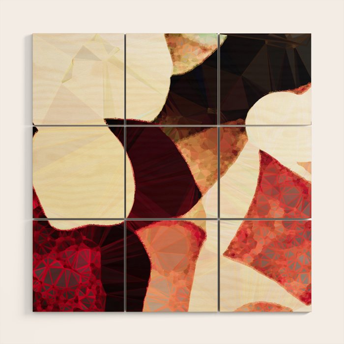 Baroque Burgundy Copper Ivory Maximum Abstract Art Wood Wall Art Gallery Image 1