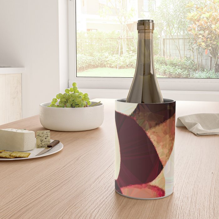 Baroque Burgundy Copper Ivory Maximum Abstract Art Wine Chiller Gallery Image 4