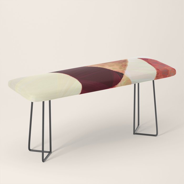 Baroque Burgundy Copper Ivory Maximum Abstract Art Bench Gallery Image 1