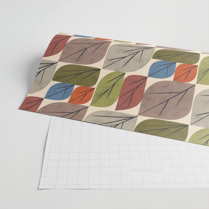 Leaf Grid Wrapping Paper Gallery Image 2