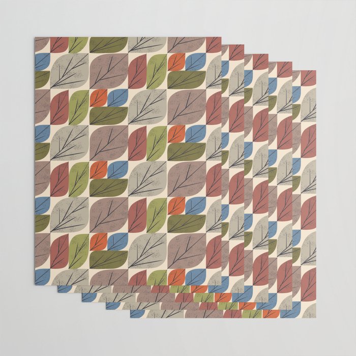 Leaf Grid Wrapping Paper Gallery Image 3