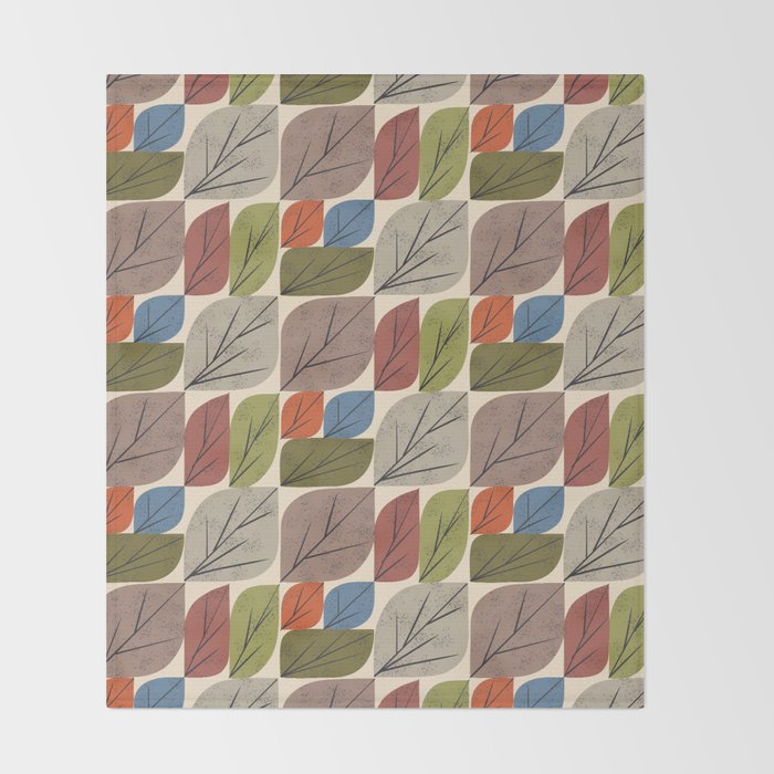 Leaf Grid Throw Blanket Gallery Image 2