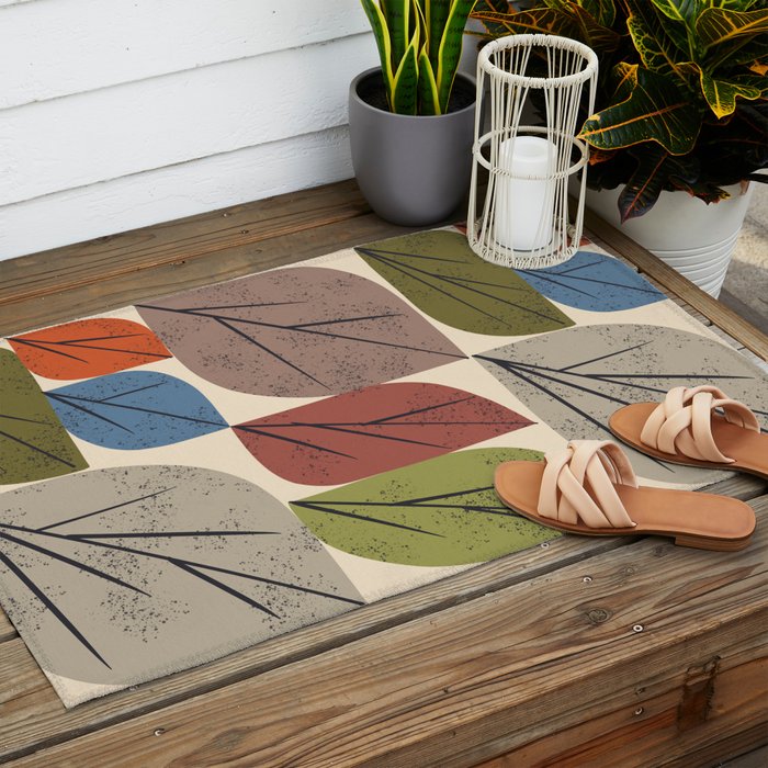 Leaf Grid Outdoor Rug Gallery Image 2