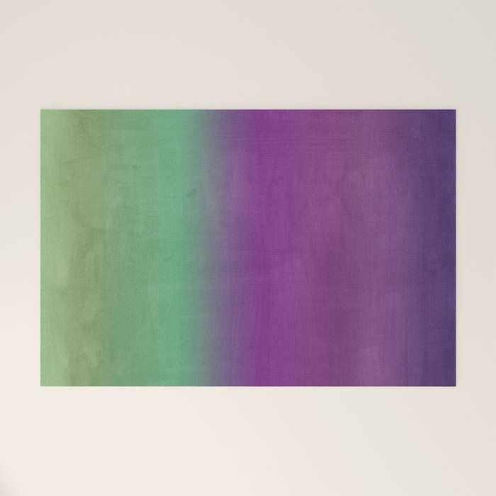 Plum Purple and Green Watercolor Abstract Welcome Mat Gallery Image 1