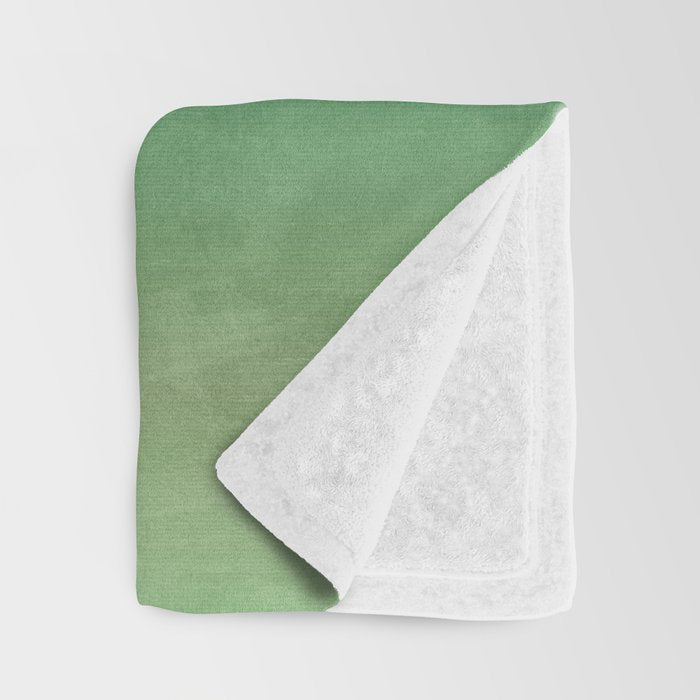 Plum Purple and Green Watercolor Abstract Throw Blanket Gallery Image 3