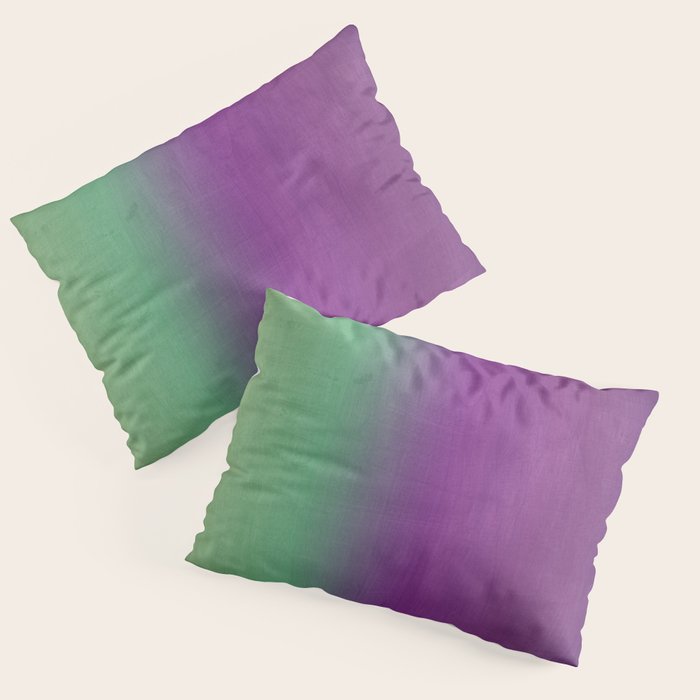 Plum Purple and Green Watercolor Abstract Pillow Sham