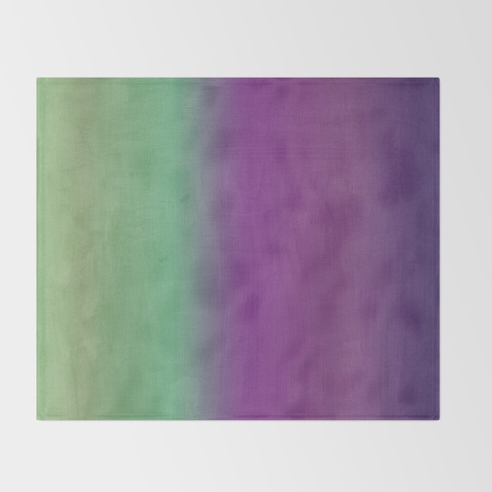Plum Purple and Green Watercolor Abstract Throw Blanket Gallery Image 2