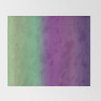 Plum Purple and Green Watercolor Abstract Throw Blanket Gallery Image 2