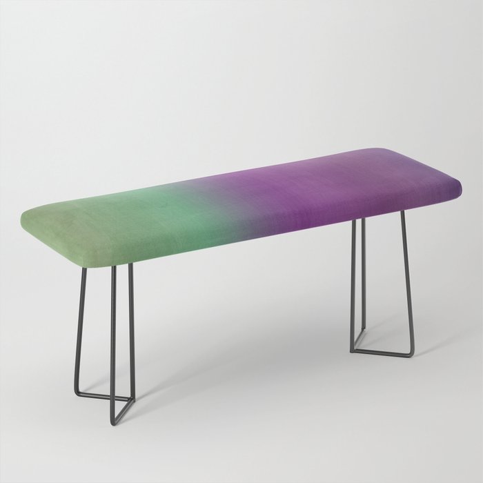 Plum Purple and Green Watercolor Abstract Bench Gallery Image 1