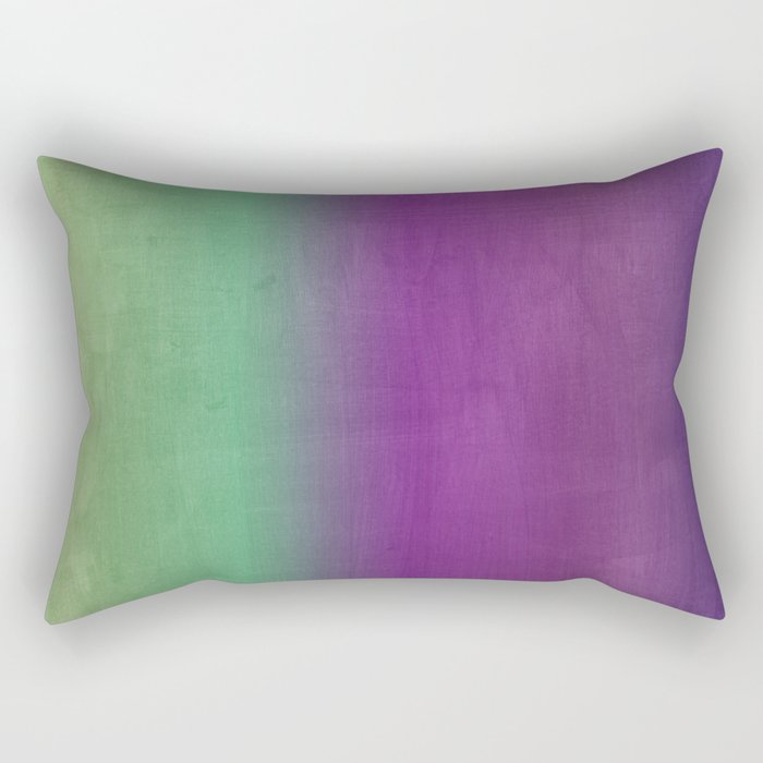 Plum Purple and Green Watercolor Abstract Rectangular Pillow Gallery Image 1