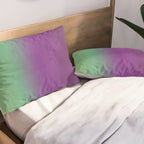 Plum Purple and Green Watercolor Abstract Pillow Sham Gallery Image 2