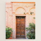Wooden door on coral | Trastevere Rome Italy Travel Photography Jigsaw Puzzle Gallery Image 1