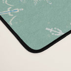 Elegant Winter Snowflake Pattern on Mint Green Background Desk Mat Gallery Image 4