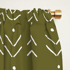 Arrow Lines Pattern Design 7 in olive green Window Curtain Gallery Image 2