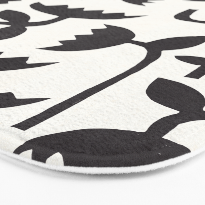 Linocut Tulip Pattern #3 Bath Mat Gallery Image 3