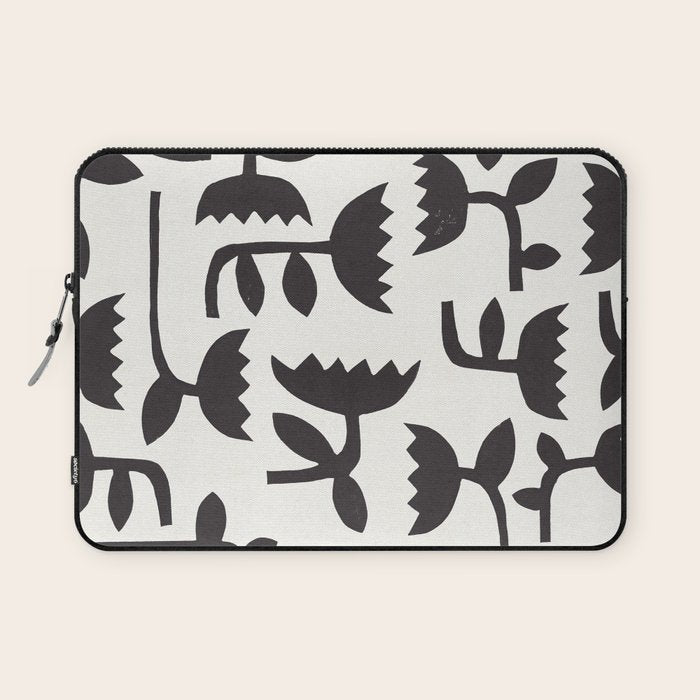 Linocut Tulip Pattern #3 Laptop Sleeve Gallery Image 1
