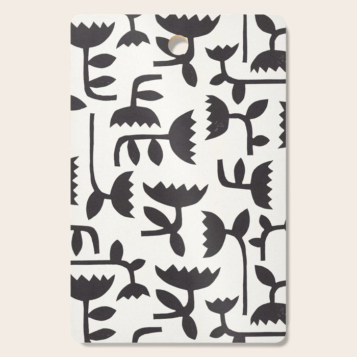 Linocut Tulip Pattern #3 Cutting Board Gallery Image 1