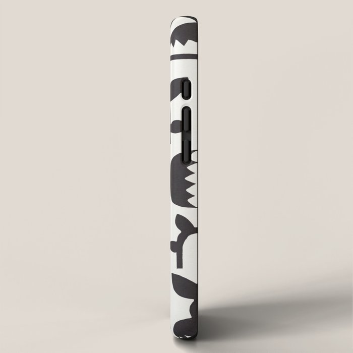 Linocut Tulip Pattern #3 iPhone Case Gallery Image 2