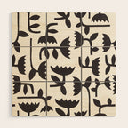 Linocut Tulip Pattern #3 Wood Wall Art Gallery Image 1