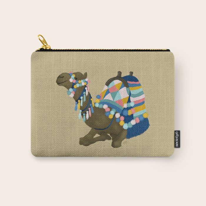 Colorful Desert Camel and Pyramids Carry All Pouch Gallery Image 1