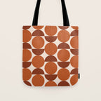 Vintage Mid-century Modern Abstract Geometric Shapes in Burnt Orange Pattern Tote Bag Gallery Image 1