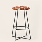Vintage Mid-century Modern Abstract Geometric Shapes in Burnt Orange Pattern Stool Gallery Image 1