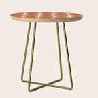 Vintage Mid-century Modern Abstract Geometric Shapes in Burnt Orange Pattern Side Table Gallery Image 1