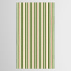 Retro Christmas Stripes - Vertical Holiday Stripe Pattern Green Red Cream  Tablecloth Gallery Image 2