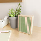 Retro Christmas Stripes - Vertical Holiday Stripe Pattern Green Red Cream  Mini Art Print Gallery Image 2