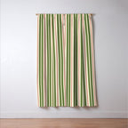 Retro Christmas Stripes - Vertical Holiday Stripe Pattern Green Red Cream  Window Curtain Gallery Image 3