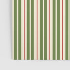 Retro Christmas Stripes - Vertical Holiday Stripe Pattern Green Red Cream  Poster Gallery Image 3