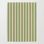 Retro Christmas Stripes - Vertical Holiday Stripe Pattern Green Red Cream  Poster Gallery Image 4