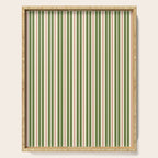 Retro Christmas Stripes - Vertical Holiday Stripe Pattern Green Red Cream  Serving Tray Gallery Image 1