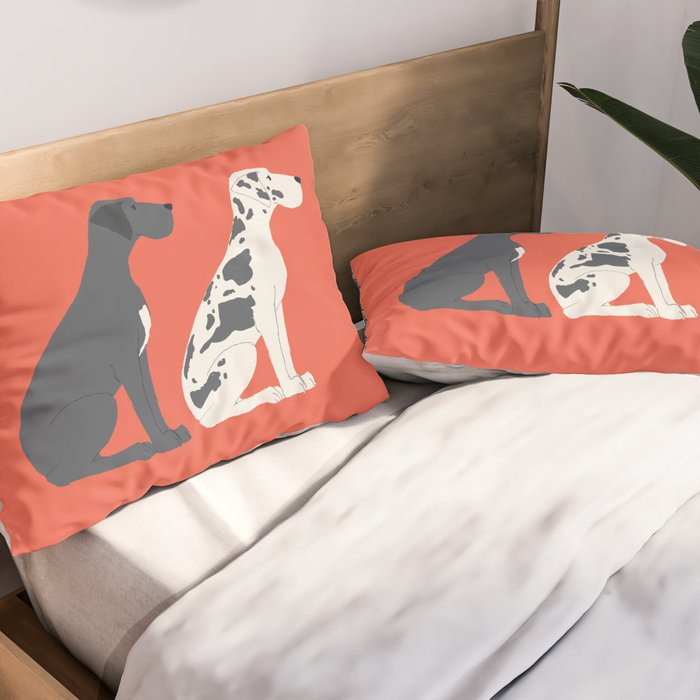 Great Dane Dog Illustration Pillow Sham Gallery Image 2